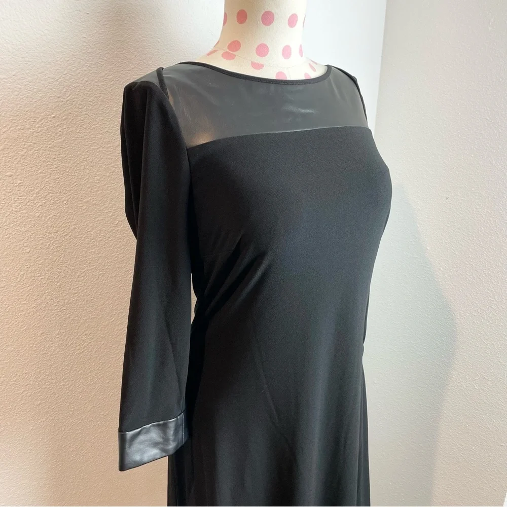 Marc New York Dress Women’s Black Faux Leather Trim 6 NWT - Picture 2 of 10